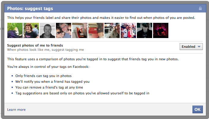 Suggest photos of me to friends